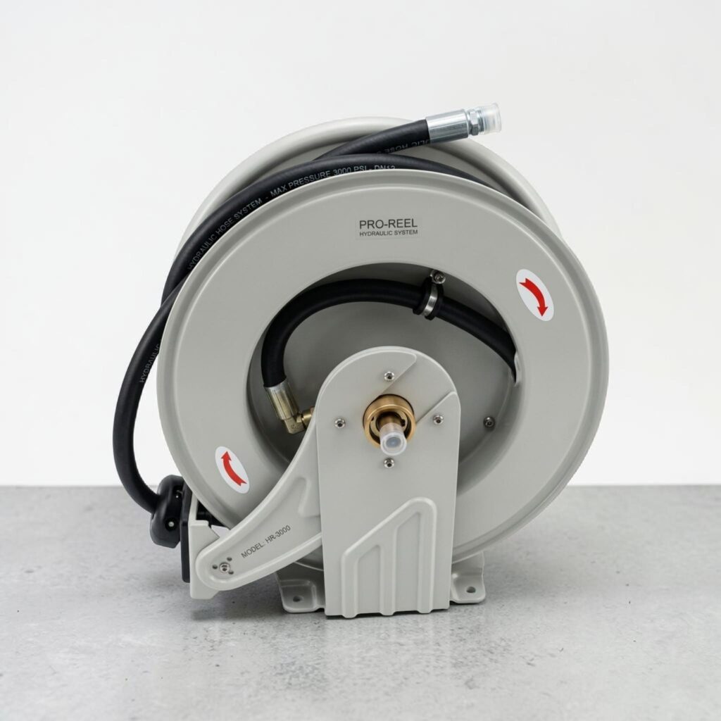 Carrete Retráctil de Manguera para Engrase (50 Pies - 1/4" NPT)