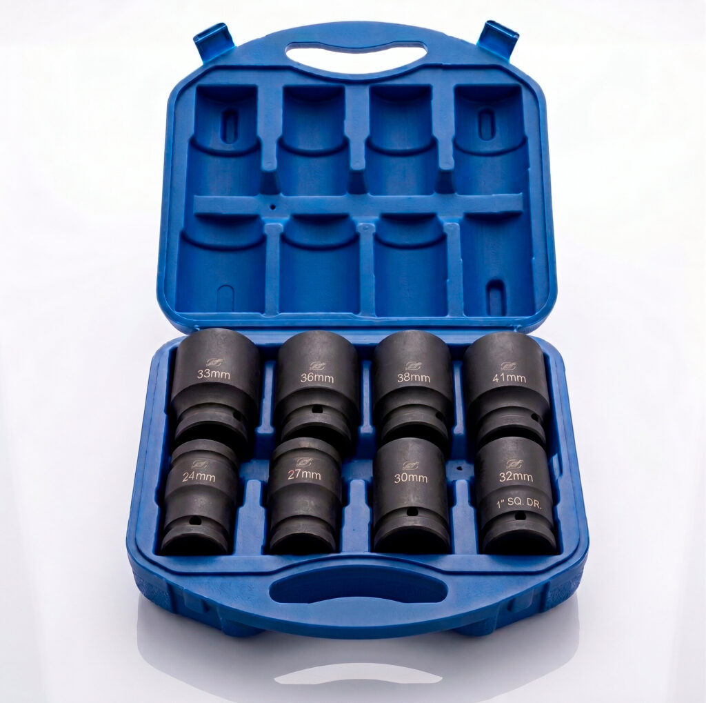 Set de sockets de impacto 1" 8 piezas