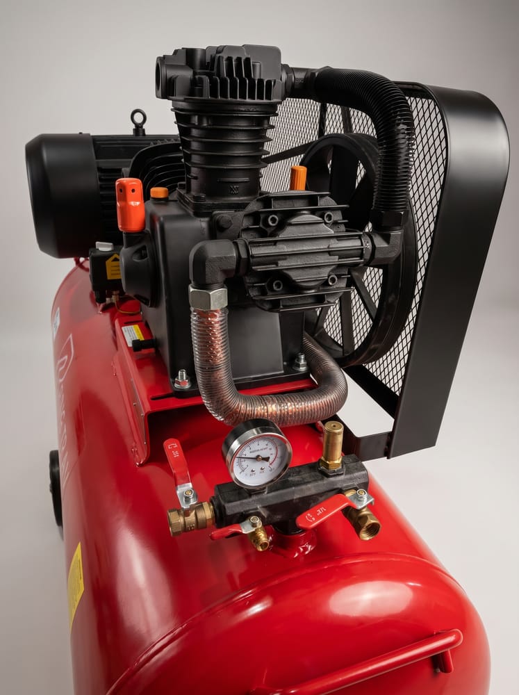Cabezal de 3 cilindros de 80mm y sistema de polea del Compresor de Aire Ringtrav 7.5 HP